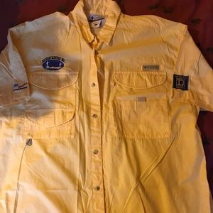 Columbia short sleeve button up fishin’ shirt.
